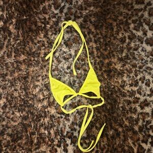 Neon Yellow Triangle Bikini Top